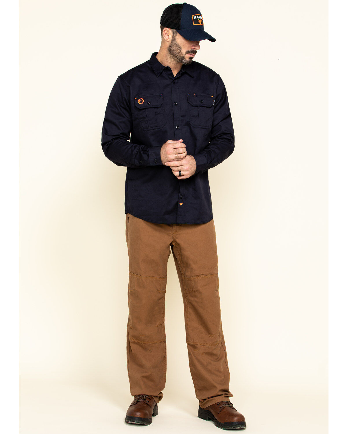 Image #6 - Hawx Men's FR Straight Work Pants, Brown, hi-res