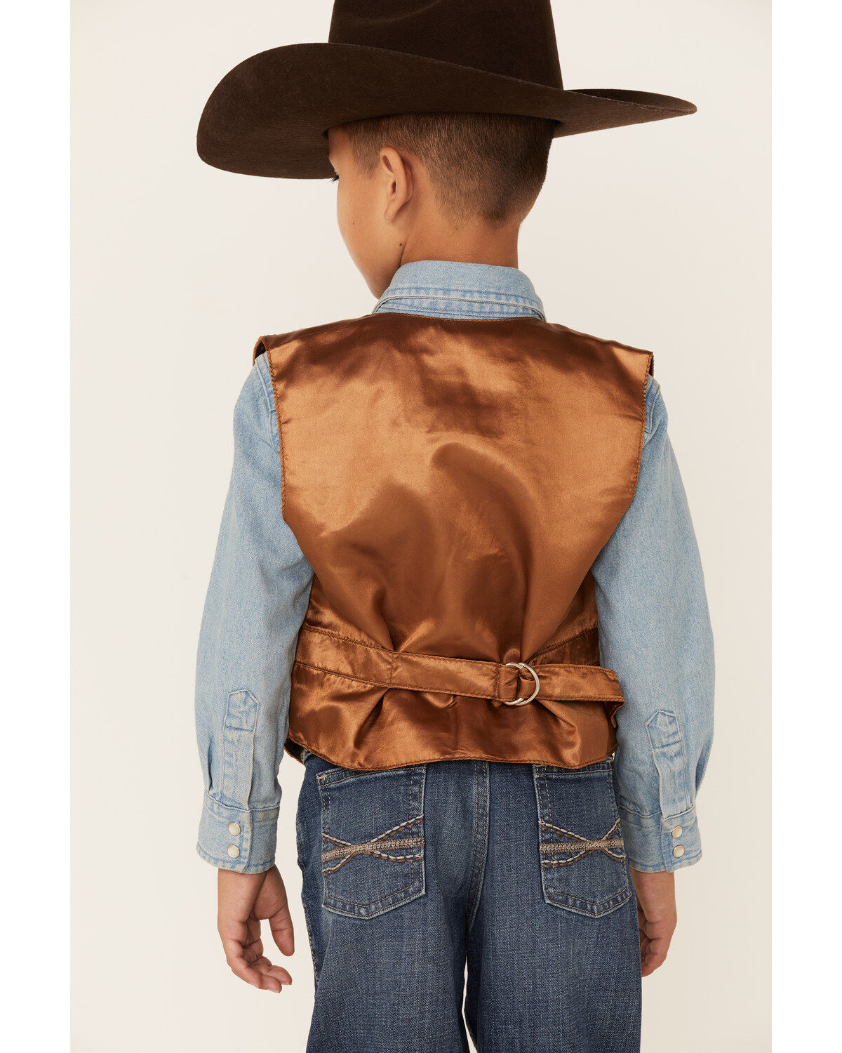Image #3 - Scully Kid's Boar Suede Vest, Bourbon, hi-res