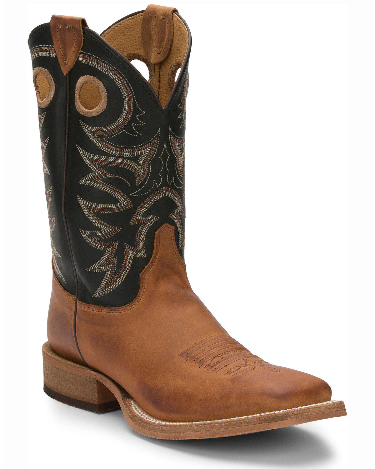 Justin Men's Caddo Bent Rail Performance Western Boots - Broad Square Toe, Tobacco, hi-res