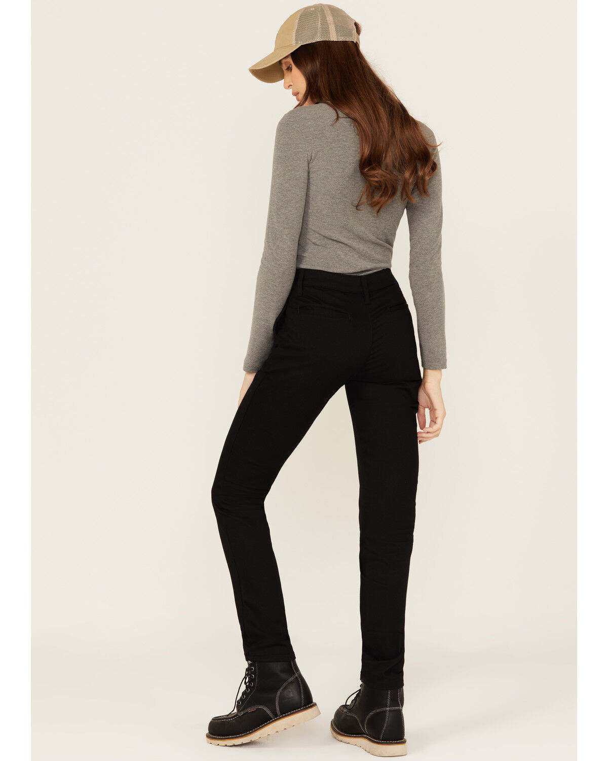 Image #3 - Dickies Women's Mid Rise Skinny Stretch Twill Work Pants, Black, hi-res
