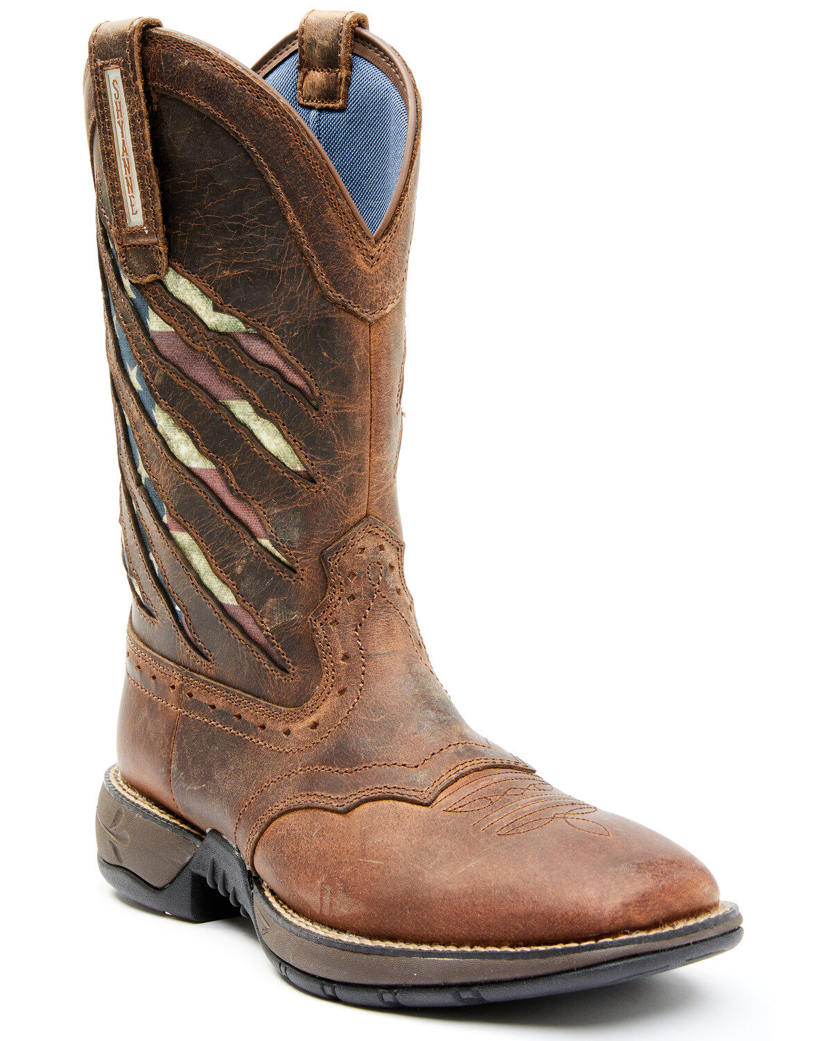 Image #1 - RANK 45&reg; Women's Xero Gravity Lite Flag Western Performance Boots - Broad Square Toe, Brown, hi-res
