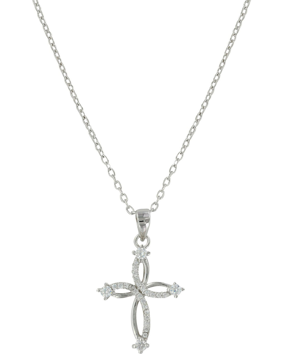 Image #1 - Montana Silversmiths Women's Silver Tangled Arms Cross Necklace, Silver, hi-res