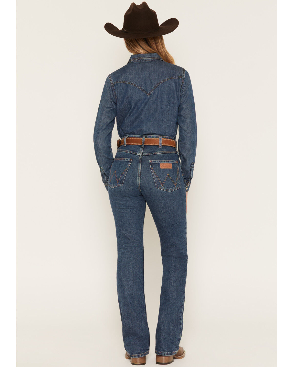Image #3 - Wrangler Women's Emmy Dark Wash High Rise Rodeo Bootcut Stretch Denim Riding Jeans, Dark Wash, hi-res