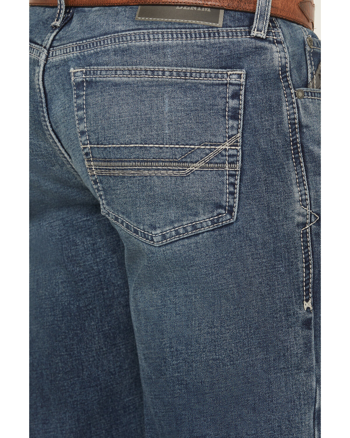 Image #4 - Ariat Men's M4 Silas Dayne Medium Wash Relaxed Bootcut Stretch Denim Jeans, Medium Wash, hi-res