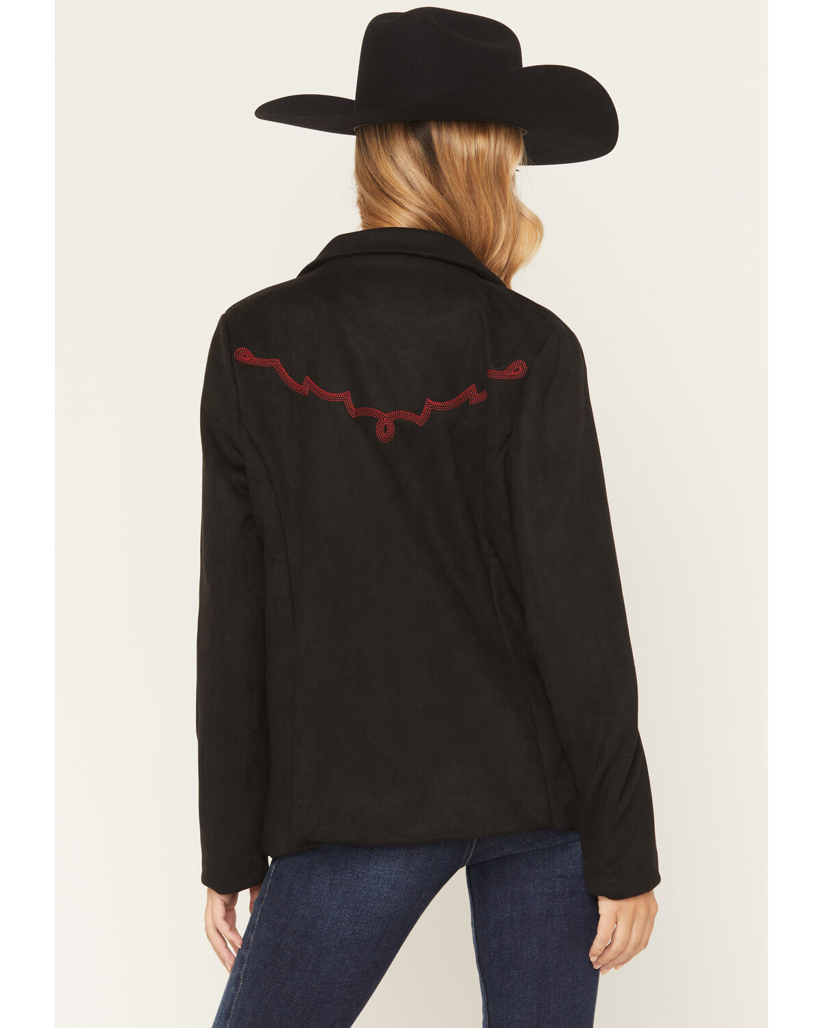 Image #4 - Outback Trading Co Women's Loretta Boot Stitch Button-Down Blazer, Black, hi-res