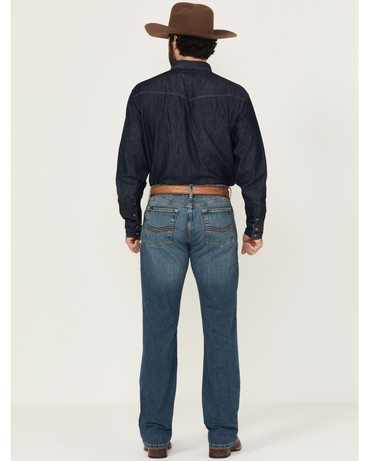 Image #3 - Ariat Men's M4 Legacy Relaxed Bootcut Stretch Denim Jeans, Blue, hi-res