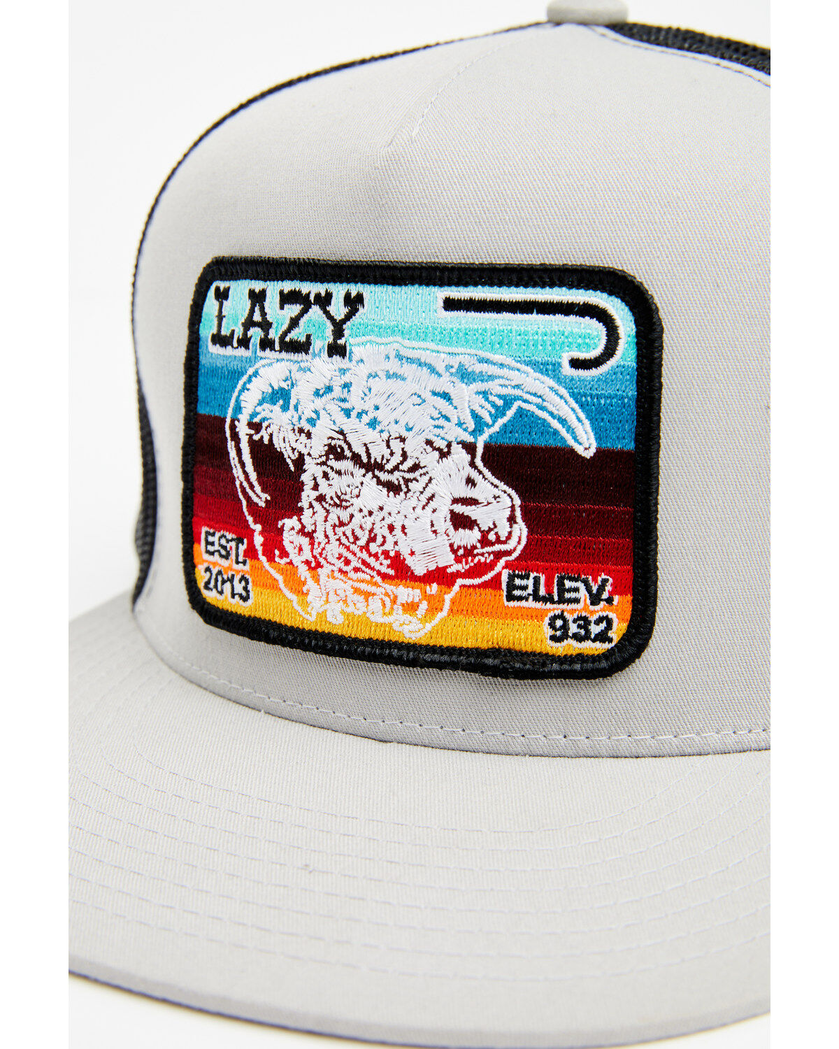 Image #2 - Lazy J Ranchwear Men's Serape Elevation Logo Ball Cap, Grey, hi-res