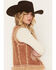 Image #2 - Shyanne Women's Cedar Embroidered Faux Suede and Shearling Bonded Vest, Bark, hi-res