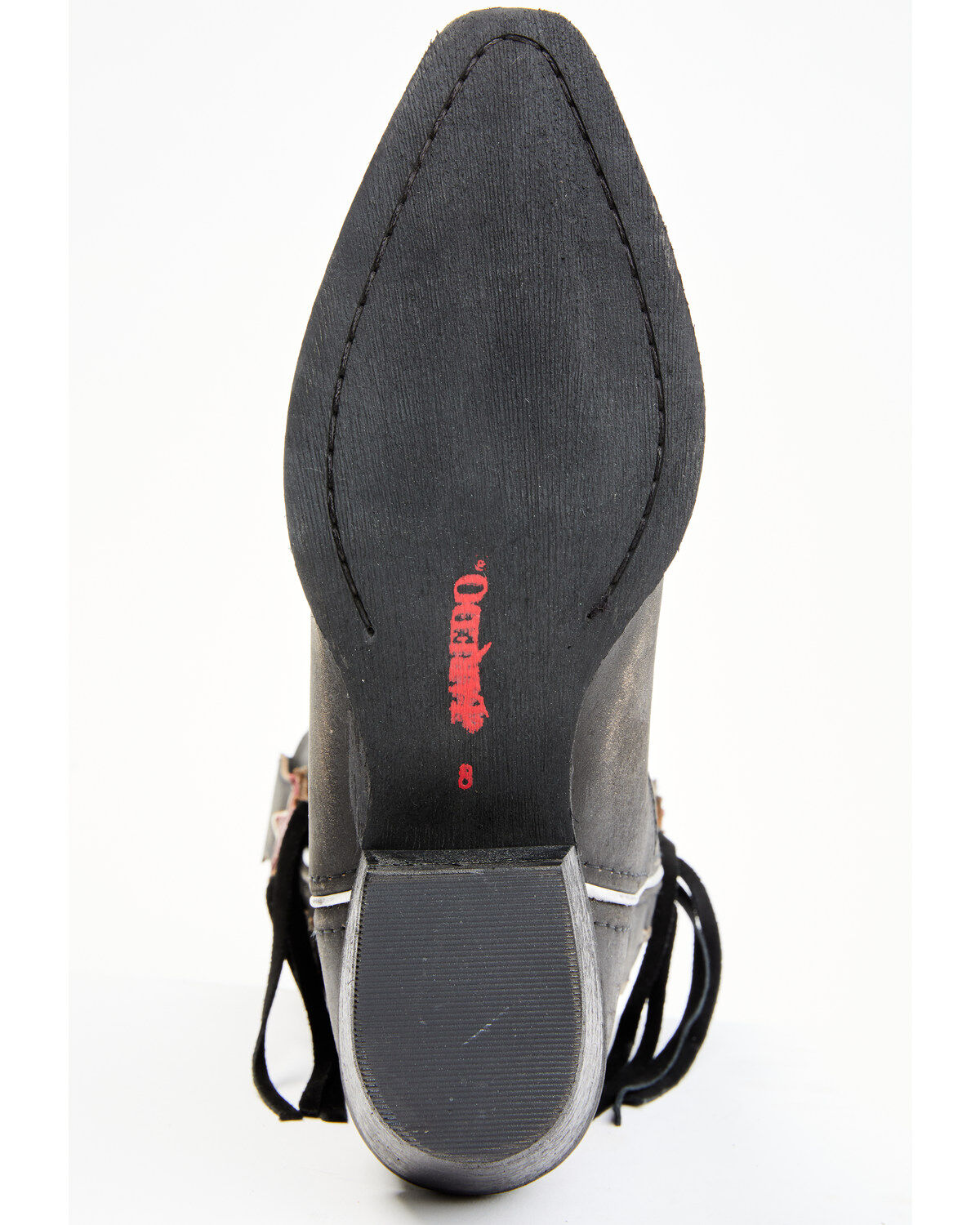 Image #7 - Laredo Women's Black Distressed Fringe Western Boots - Snip Toe, Black, hi-res
