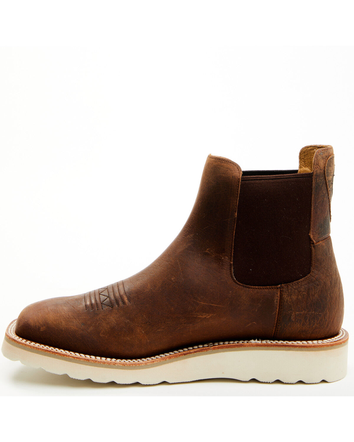 Image #3 - Horse Power Men's Distressed Chelsea Boots - Square Toe, Brown, hi-res