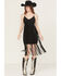 Image #1 - Idyllwind Women's Ramsey Concho Trim Faux Suede Mini Dress, Black, hi-res