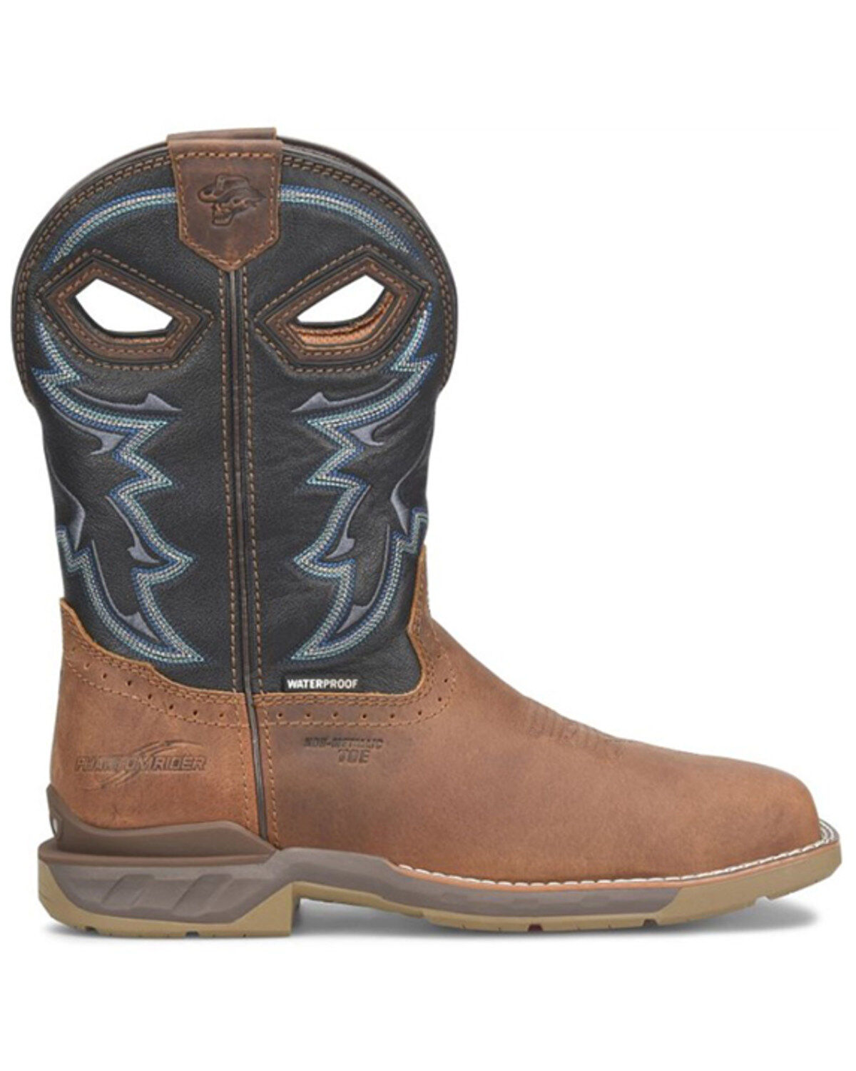 Image #2 - Double H Men's Geddy Waterproof Western Work Boots - Composite Toe, Brown, hi-res