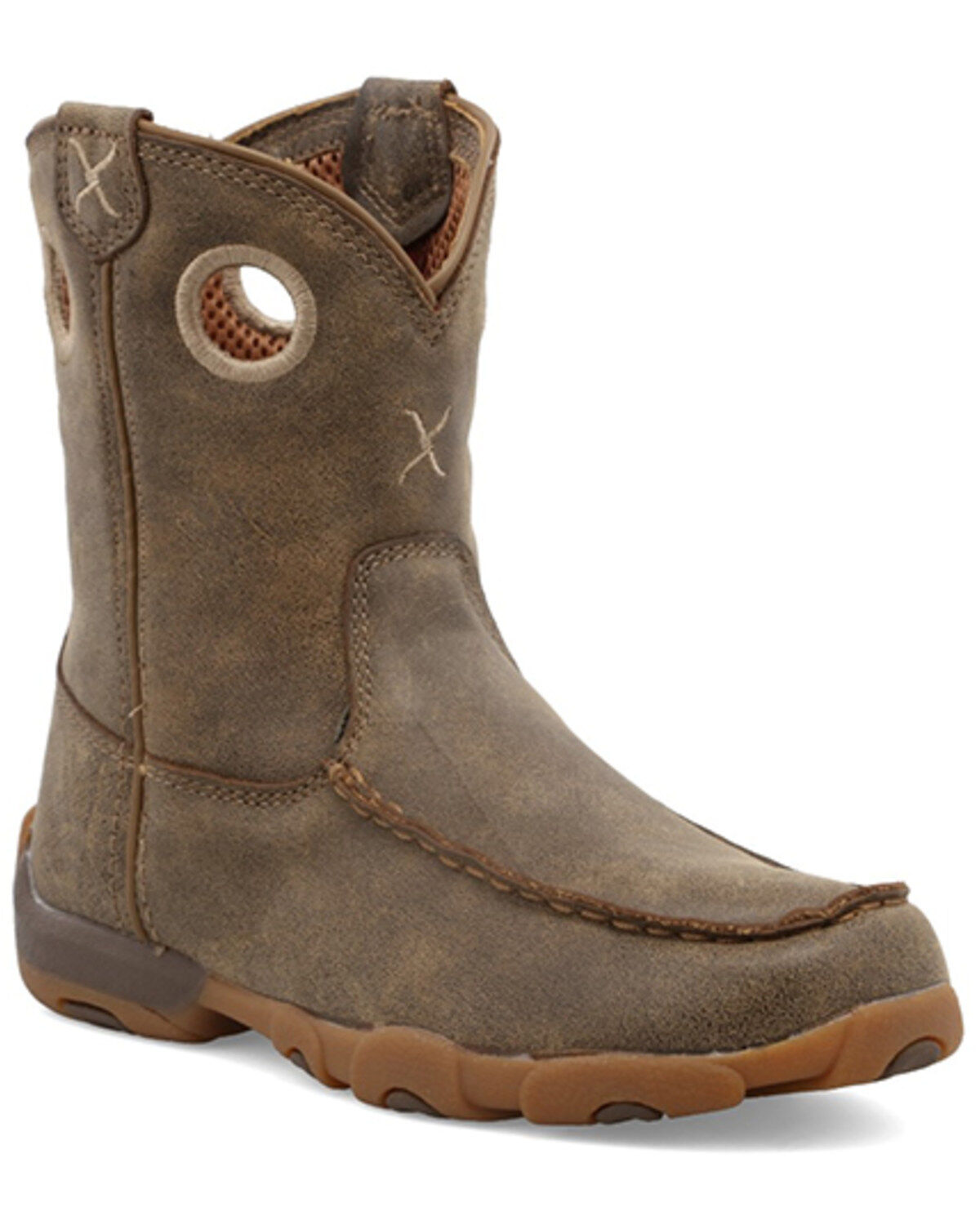Image #1 - Twisted X Kid's Driving Moc Boots - Moc Toe, Brown, hi-res