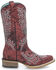 Image #2 - Corral Girls' Embroidered Western Boots - Square Toe, Wine, hi-res