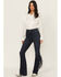 Image #1 - Idyllwind Women's Allessio Dark Wash High Rise Fringe Bootcut Super Stretch Denim Jeans, Dark Wash, hi-res