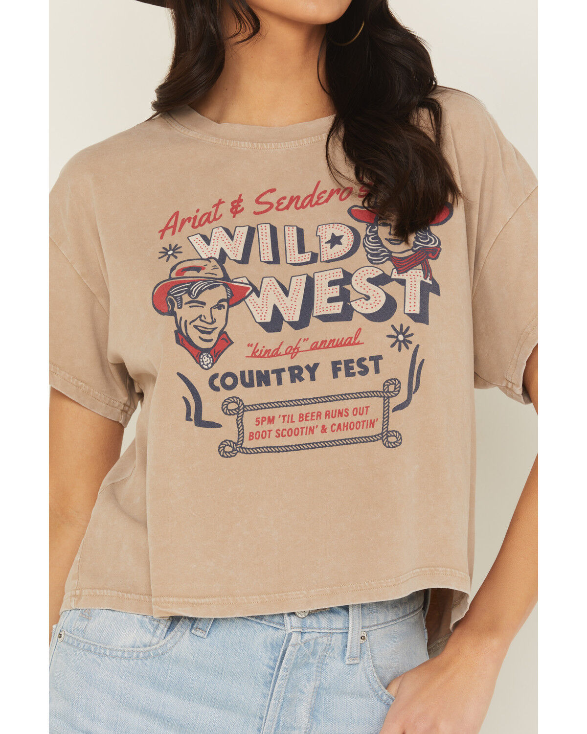 Image #3 - Ariat X Sendero Women's Wild West Short Sleeve Graphic Tee, Brown, hi-res
