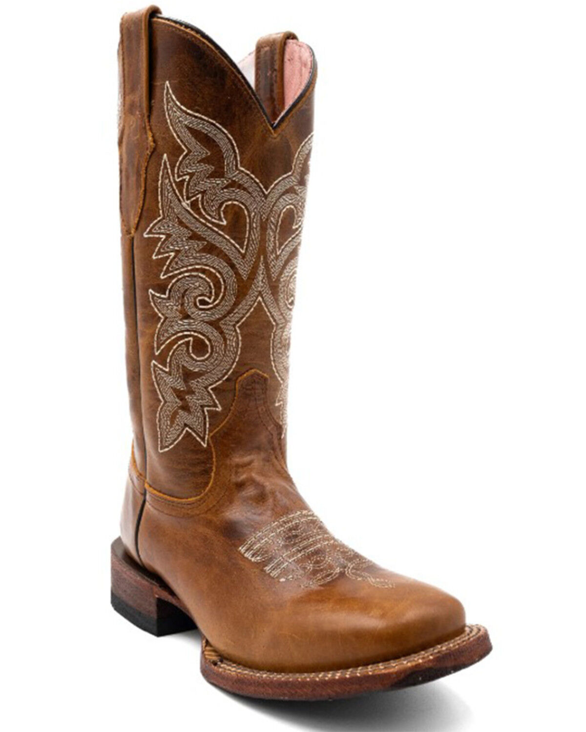 Image #1 - Ferrini Women's Mae Tall Western Boots - Square Toe, Brown, hi-res
