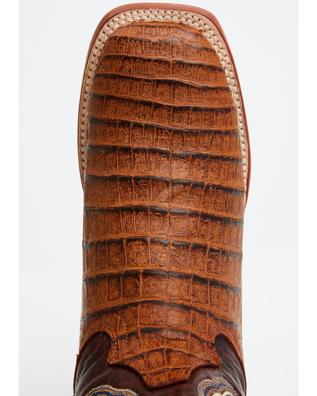 Image #6 - Tanner Mark Women's Caiman Print Western Boots - Broad Square Toe, Blue, hi-res