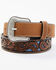 Image #1 - Cody James Men's Floral Tooled Contrast Belt, Brown, hi-res