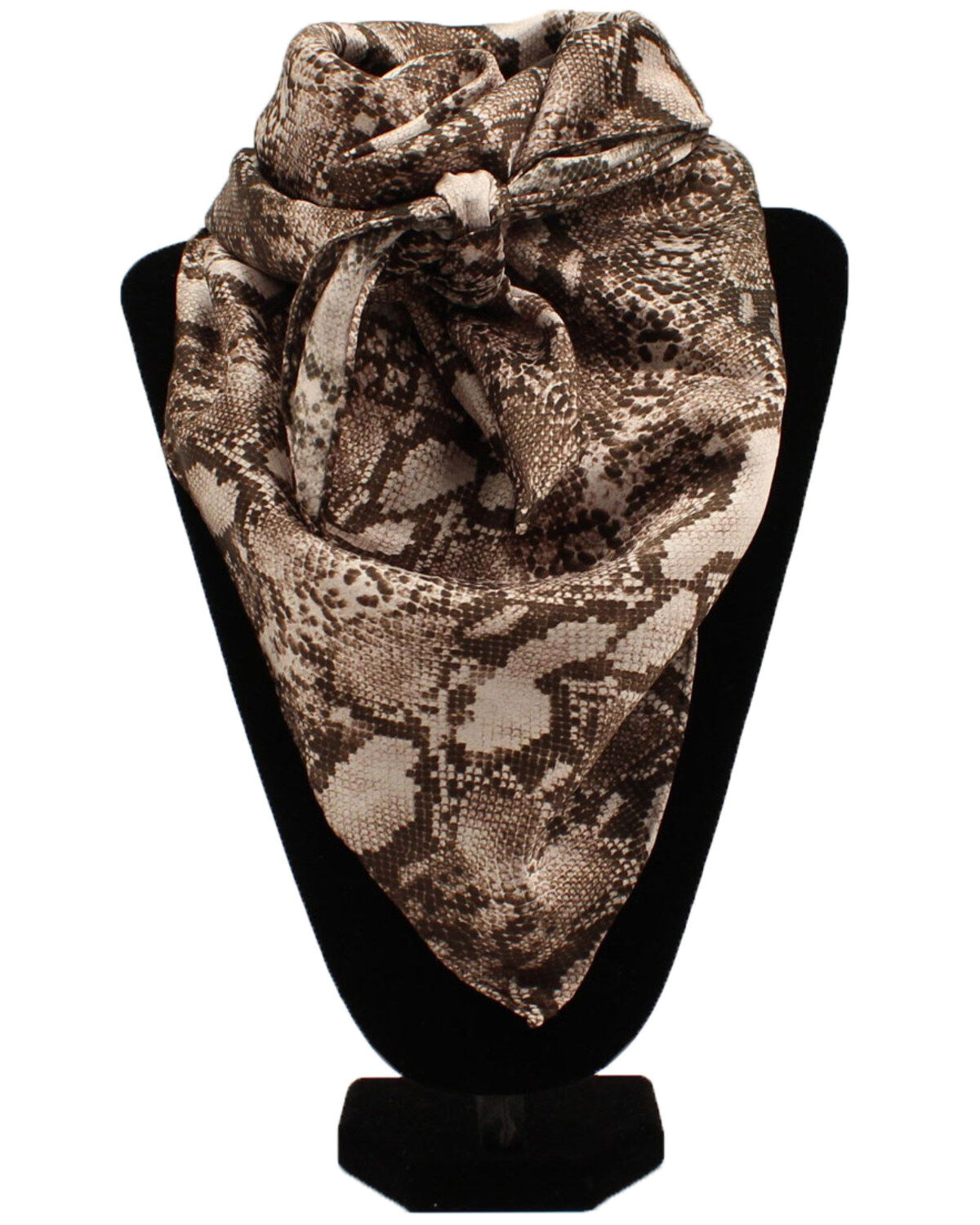 Image #1 - M&F Western Women's Snake Print Scarf, Grey, hi-res