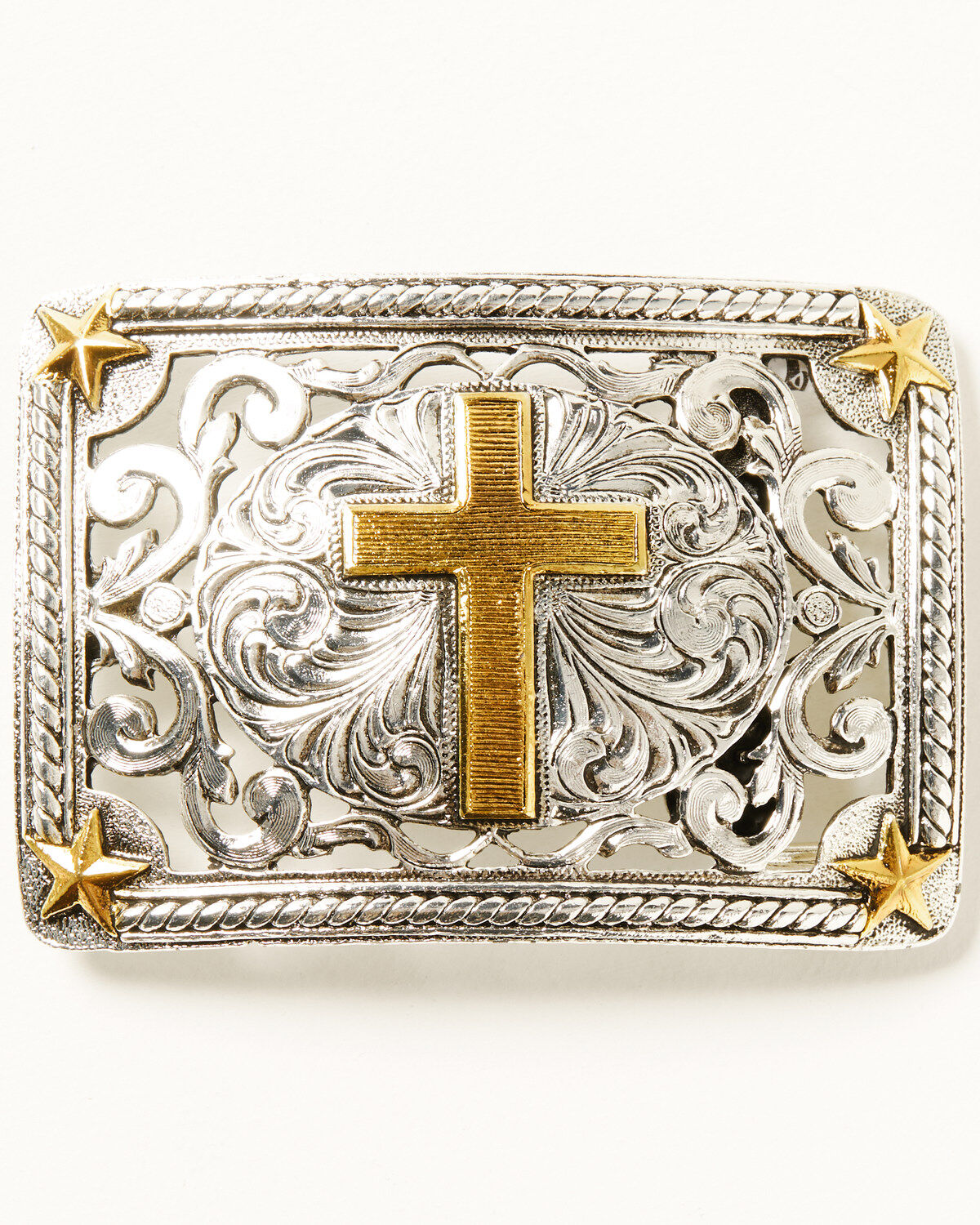 Image #1 - Cody James Men's Filigree Cross Belt Buckle, Silver, hi-res