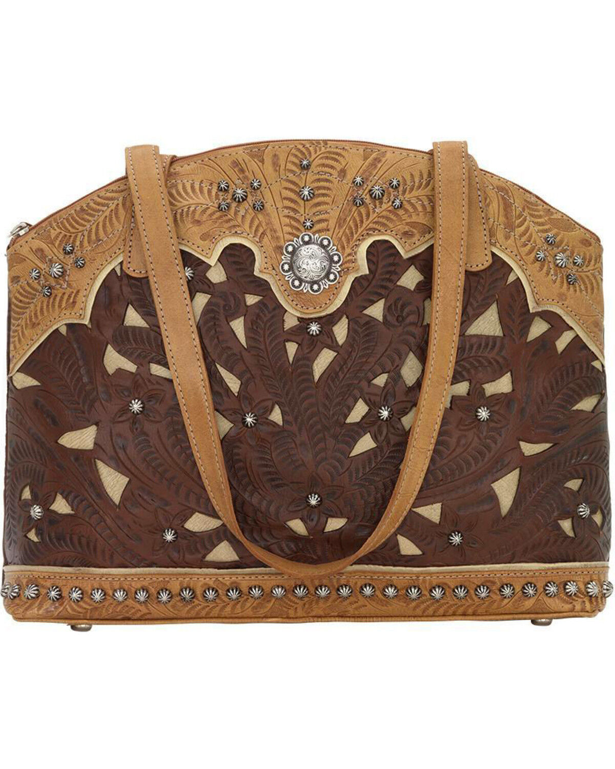 American West Women's Annie's Concealed Carry Half Moon Purse, Chestnut, hi-res