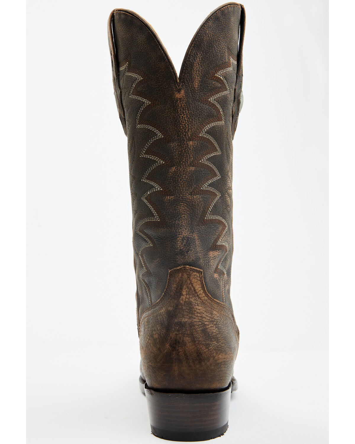 Image #5 - El Dorado Men's Bison Western Boots - Round Toe, Chocolate, hi-res
