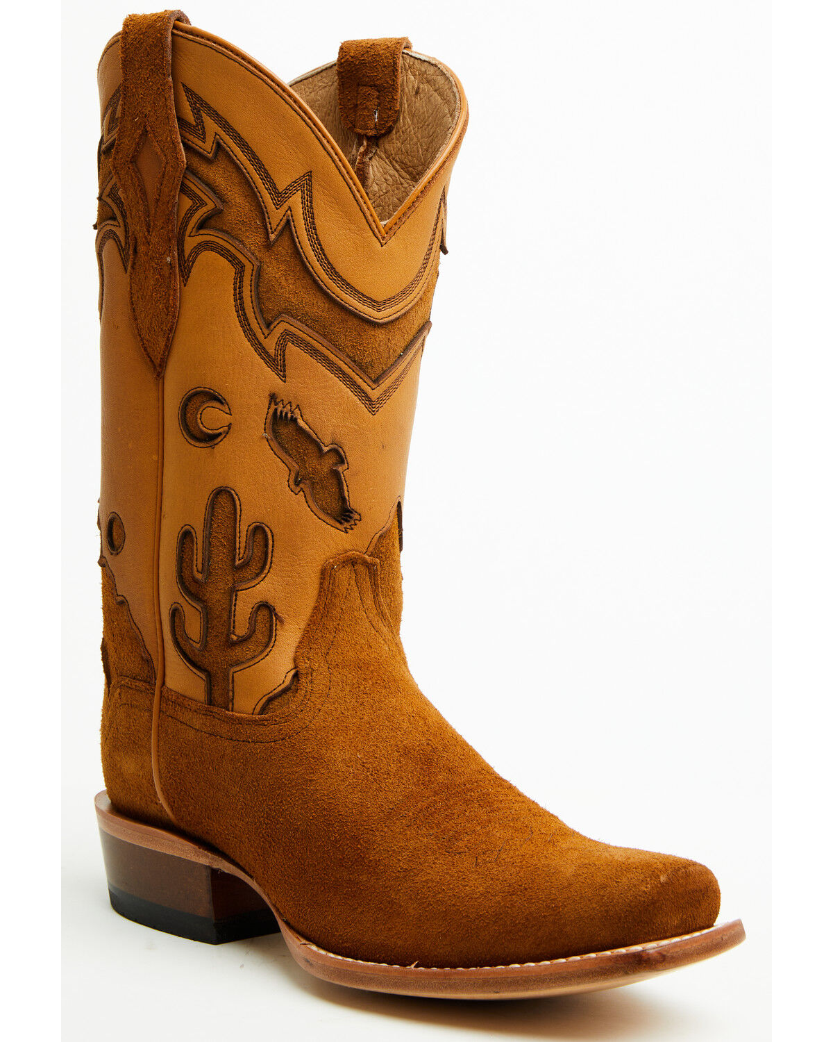 Moonshine Spirit&reg; Men's Eden Roughout Western Boots - Square Toe, Cognac, hi-res