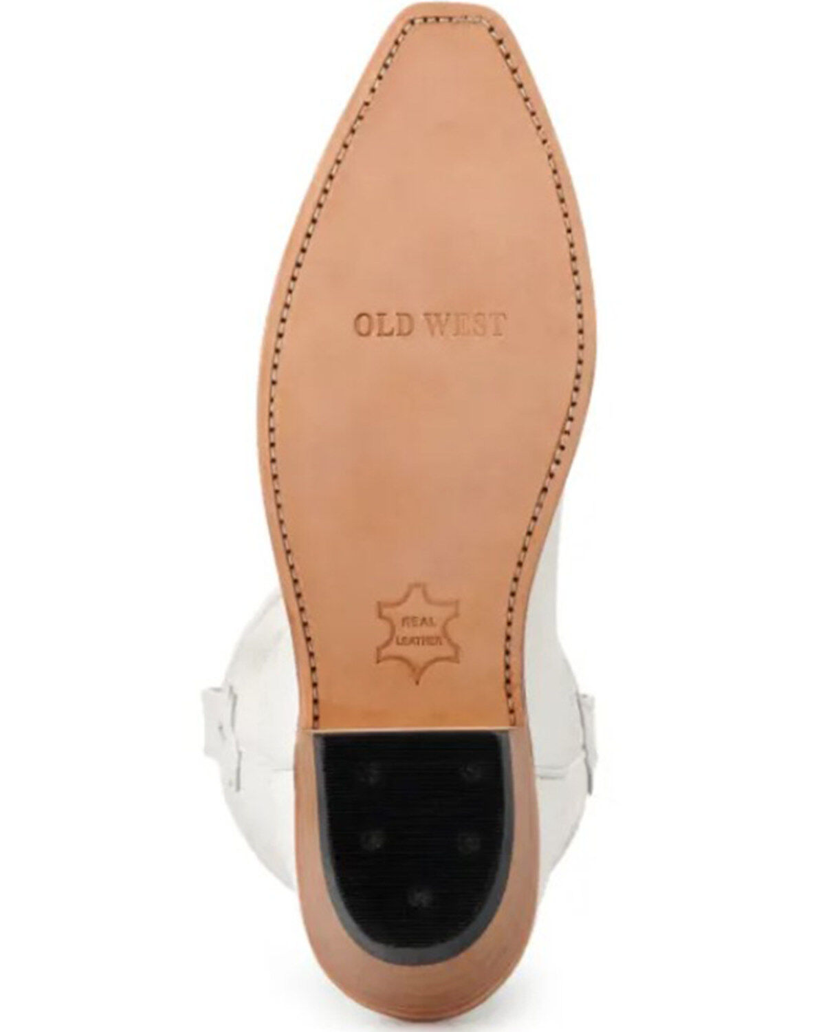 Image #7 - Old West Women's Western Boots - Snip Toe, White, hi-res