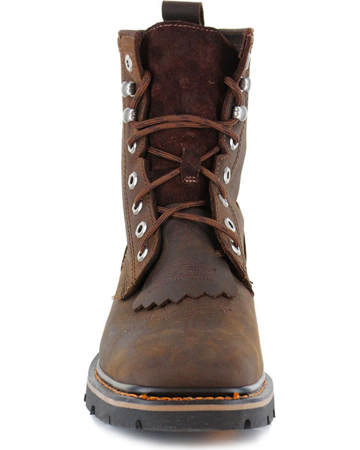 Image #4 - Cody James Men's 7" Mustang Lace-Up Kiltie Work Boots - Soft Toe, Brown, hi-res