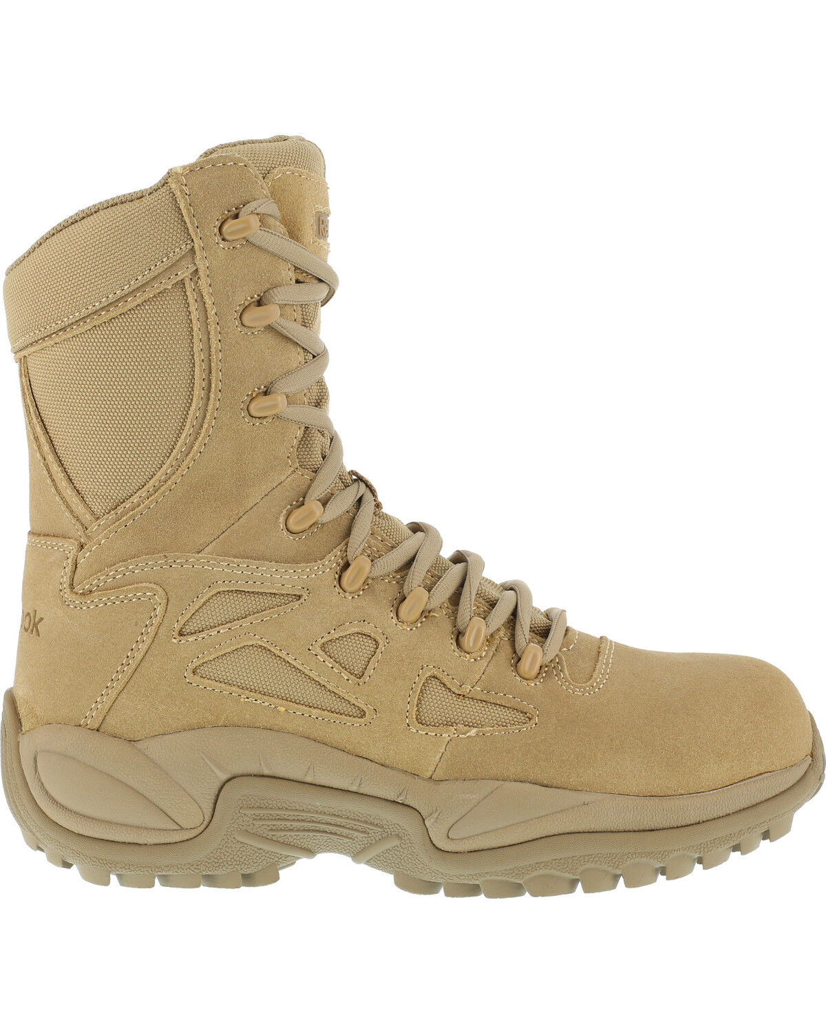 Image #3 - Reebok Women's Stealth 8" Lace-Up Side-Zip Work Boots - Composite Toe, Desert Khaki, hi-res