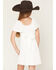 Image #4 - Originality Girls' Emma Tie Back Dress, White, hi-res