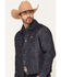 Image #2 - Ely Walker Men's Dark Wash Snap Denim Jacket, Dark Wash, hi-res