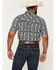 Image #4 - RANK 45&reg; Men's RODEOTEK&trade; 2.0 8 Seconds Southwestern Print Short Sleeve Snap Stretch Performance Shirt, Blue, hi-res