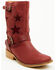 Image #1 - Dingo Girls' Blacklist Star Inlay Harness Boots - Square Toe, Wine, hi-res