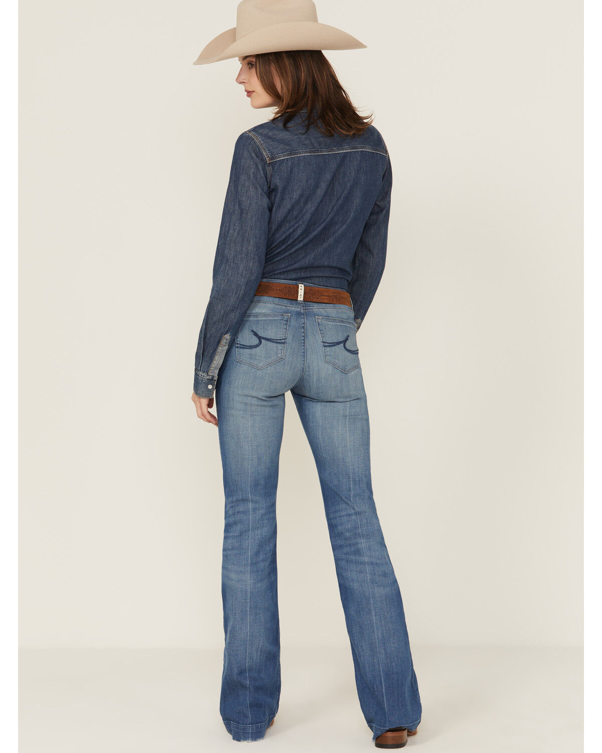 Image #1 - Ariat Women's Elaina Medium Wash High Rise Slim Trouser Stretch Denim Jeans, Medium Wash, hi-res