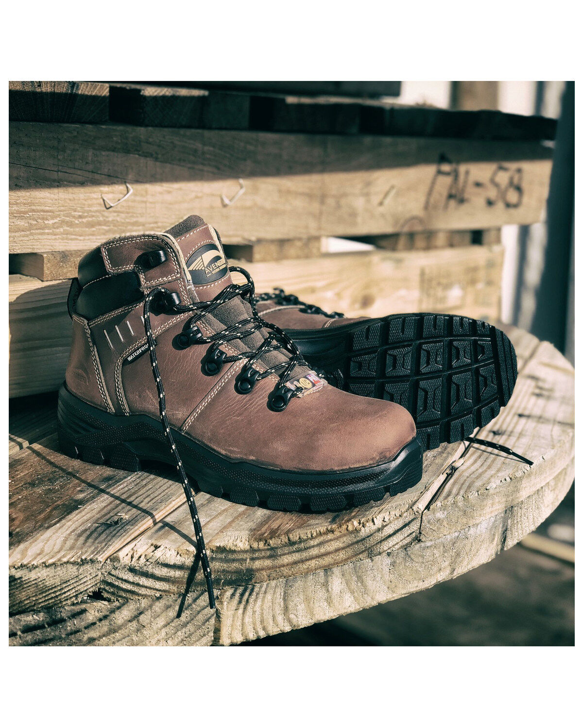 Image #8 - Avenger Women's Foundations Waterproof Work Boots - Composite Toe, Brown, hi-res