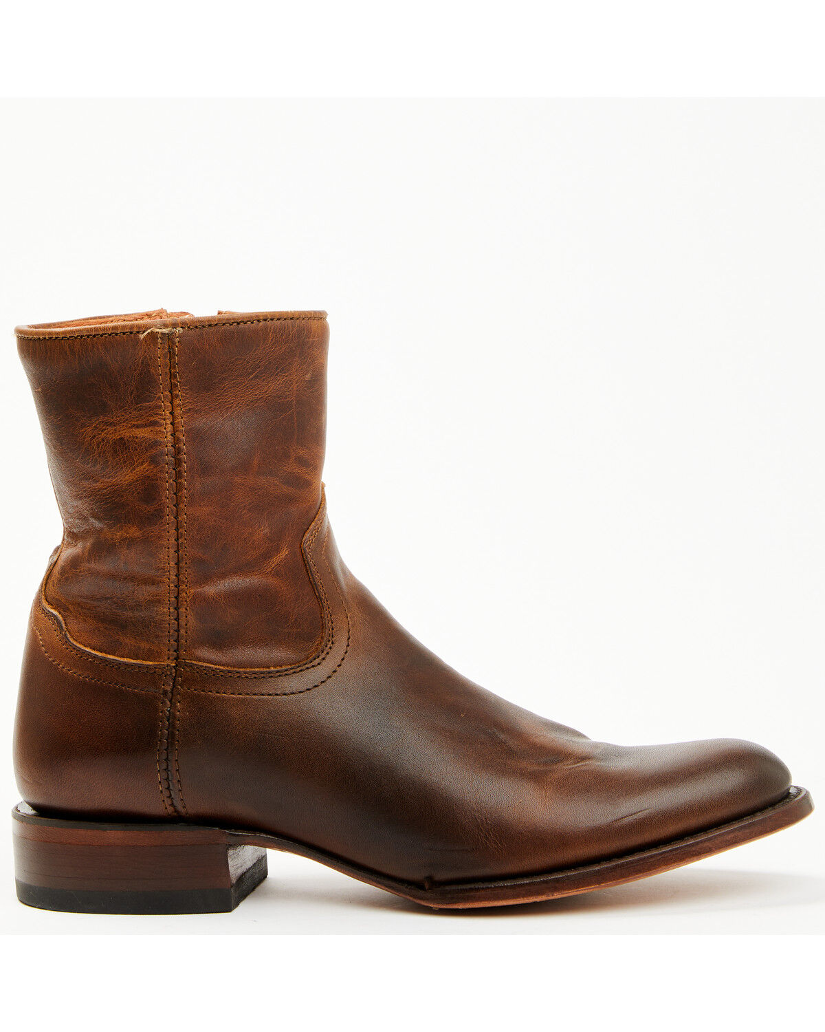 Image #2 - Moonshine Spirit&reg; Men's Pancho 8" Zipper Western Boot - Round Toe, Brown, hi-res