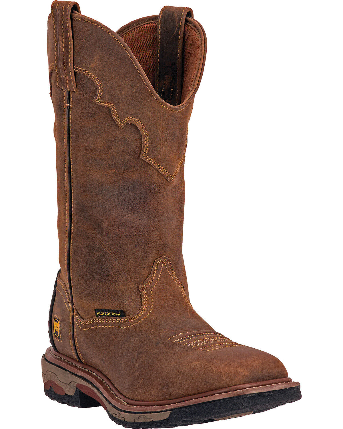 Dan Post Men's Blayde Waterproof Pull On Work Boots, Saddle Tan, hi-res