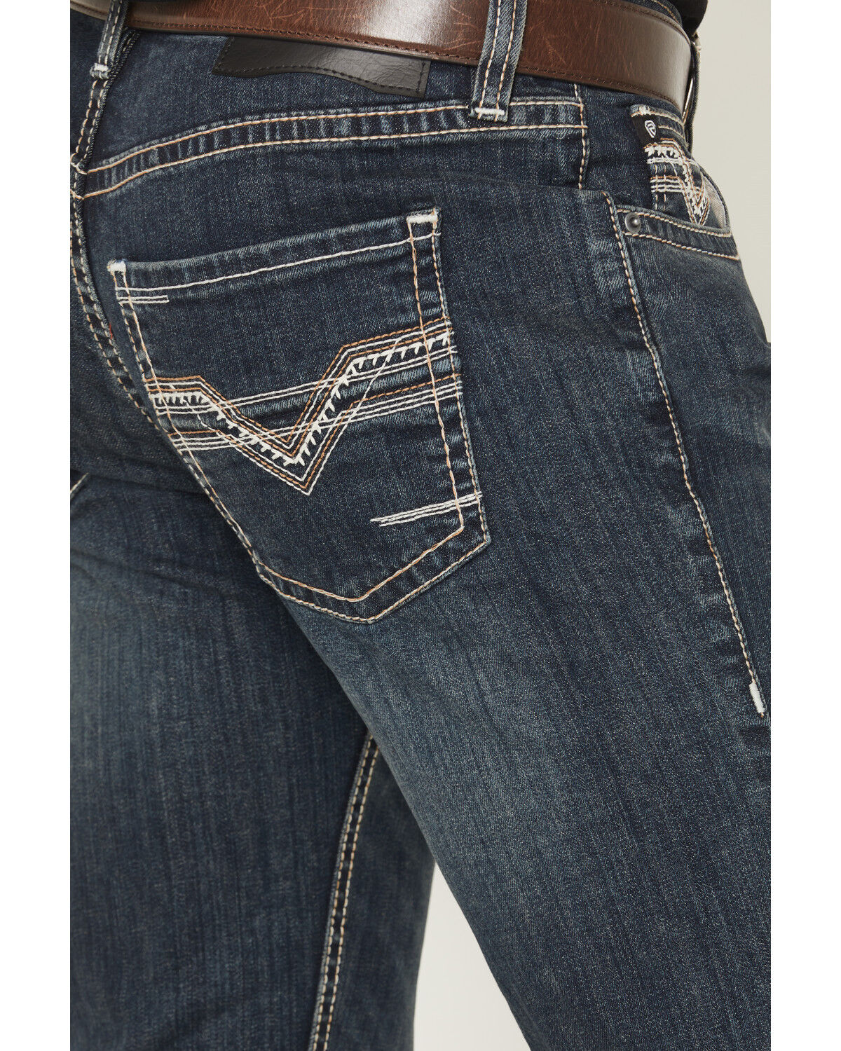 Image #4 - Rock & Roll Denim Men's Boot Barn Exclusive Pistol Dark Wash Bootcut Reflex Denim Jeans, Dark Wash, hi-res