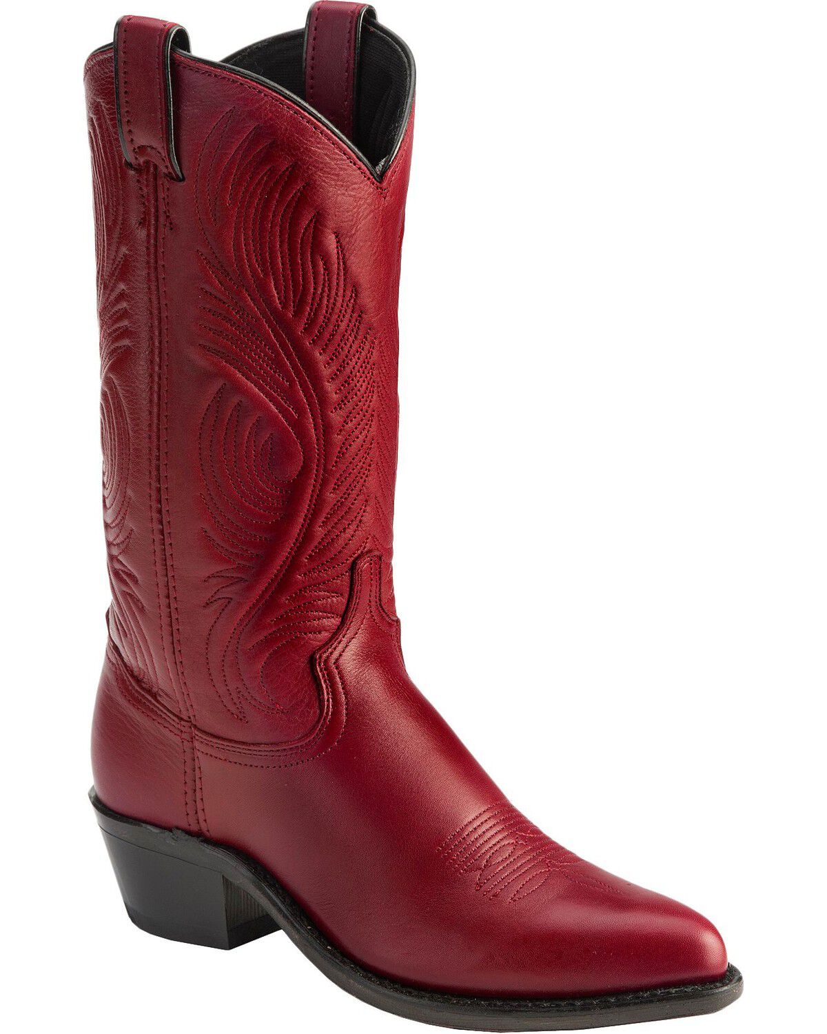 Image #1 - Abilene Women's Cowhide Western Boots - Round Toe, Red, hi-res