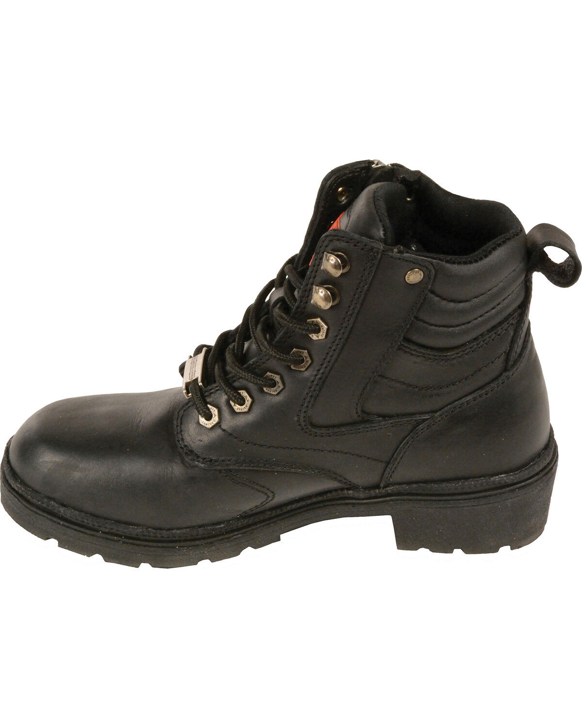 Image #2 - Milwaukee Leather Women's Side Zipper Boots - Round Toe, Black, hi-res