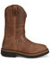 Image #2 - Justin Men's Ames 11" Pull-On Work Boots - Soft Toe, Medium Brown, hi-res