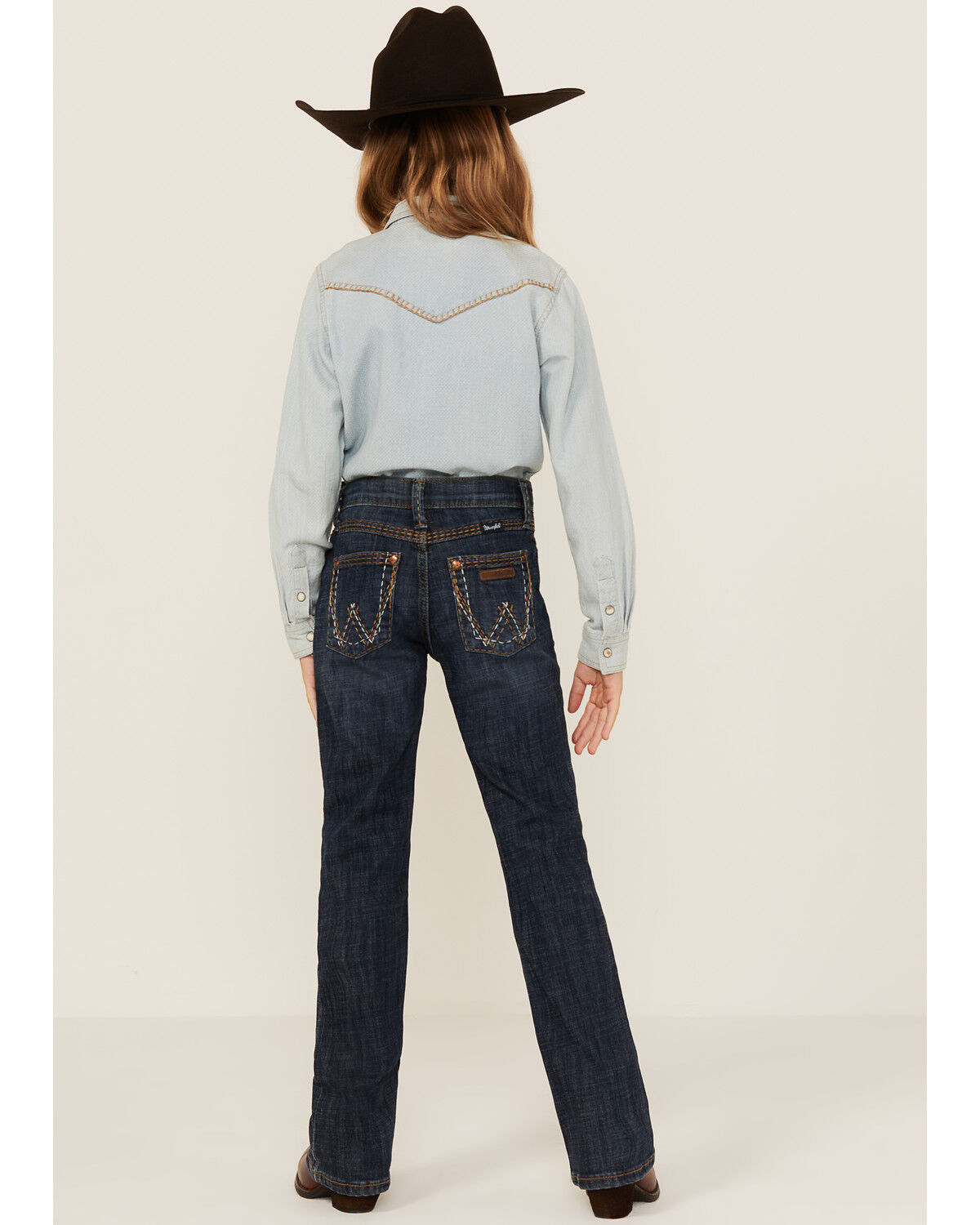 Image #1 - Wrangler Retro Girls' Denver Medium Wash Regular Fit Mid Rise Bootcut Jeans, Blue, hi-res