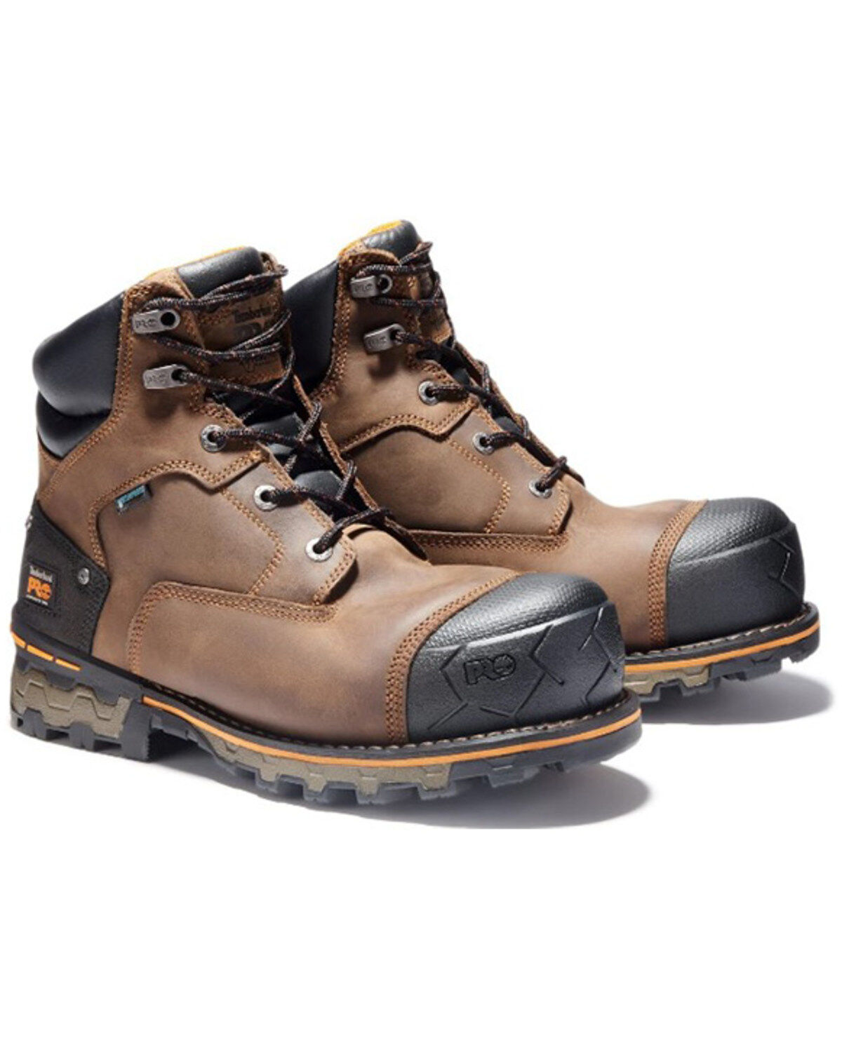 Image #1 - Timberland PRO Men's 6" Boondock Waterproof Work Boots - Composite Toe, Brown, hi-res