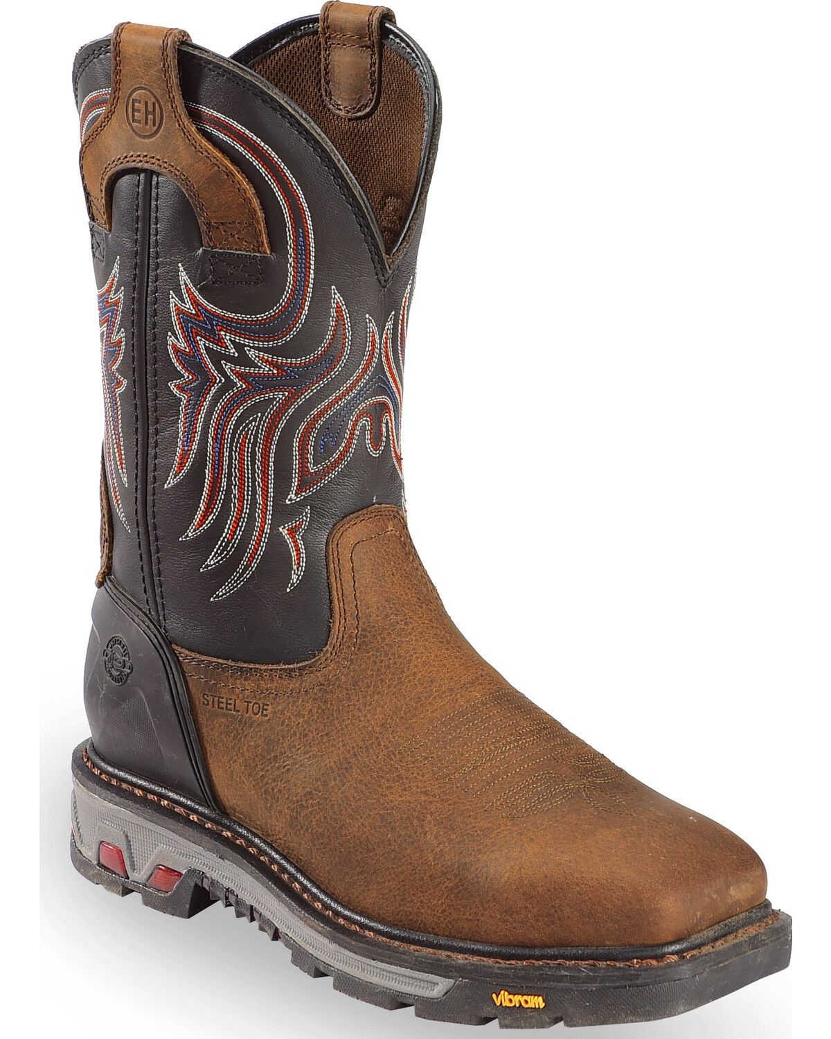 Image #1 - Justin Men's Tanker Western Work Boots - Steel Toe, Timber, hi-res