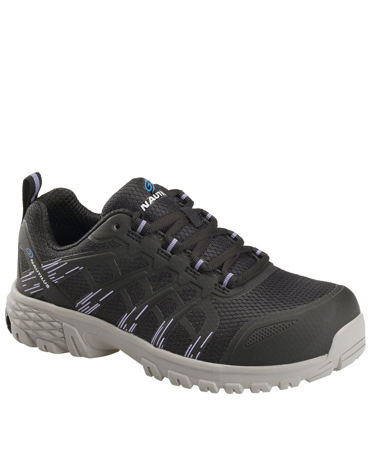 Image #1 - Nautilus Women's Stratus Slip Resisting Work Shoes - Composite Toe, Black, hi-res