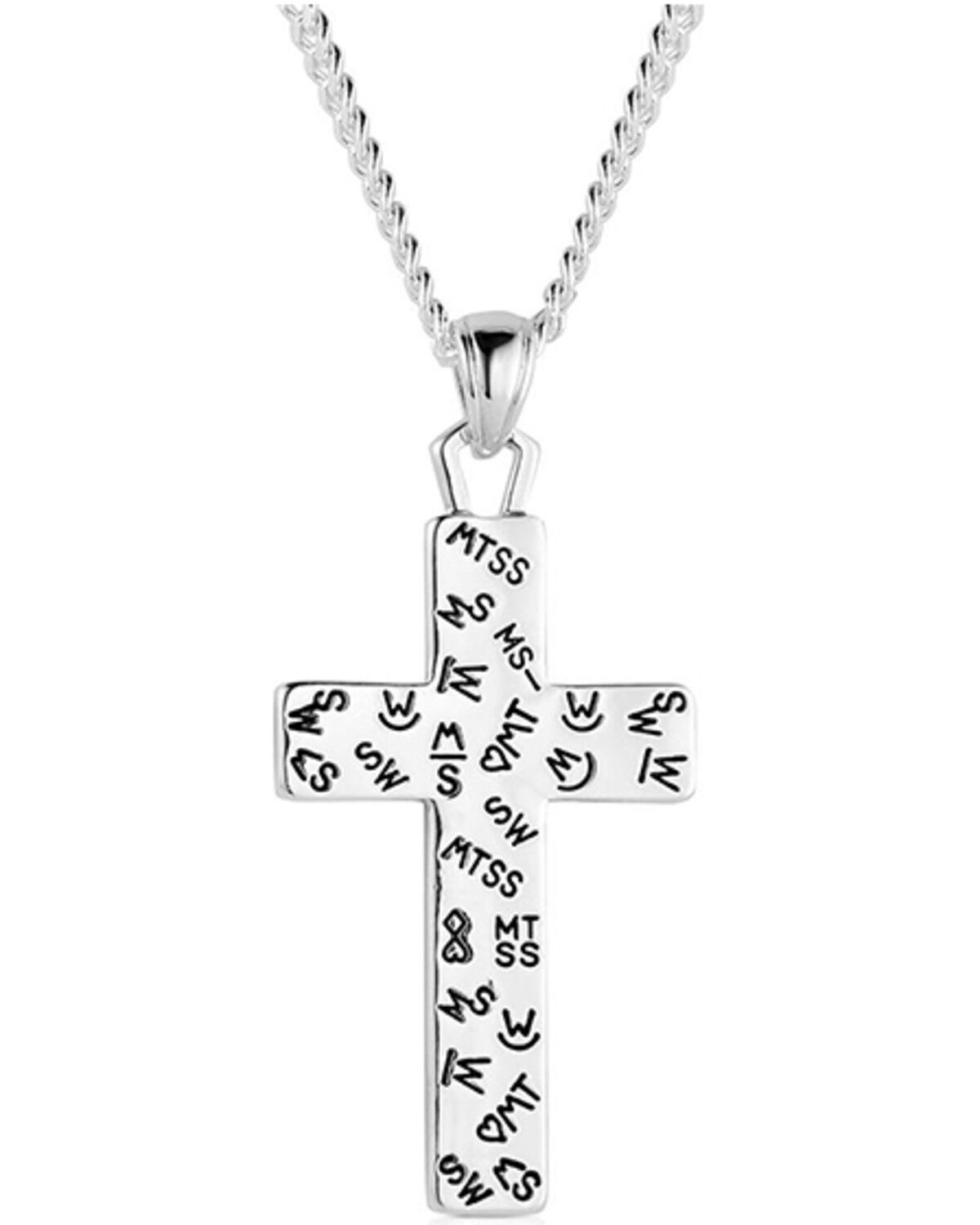 Image #2 - Montana Silversmiths Men's Cross Necklace, Silver, hi-res