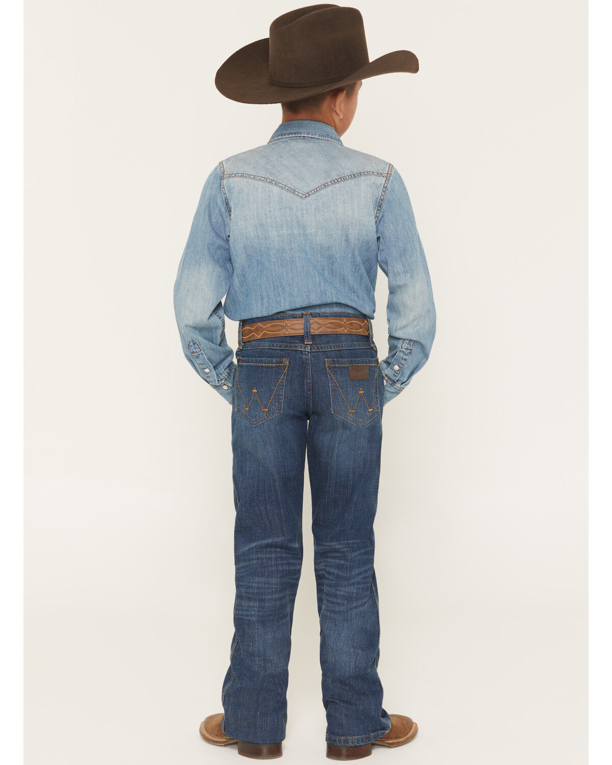 Image #3 - Wrangler Retro Boys' Jackson Hole Dark Wash Relaxed Bootcut Stretch Denim Jeans, , hi-res