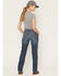 Image #3 - Ariat Women's Rebar Mid Rise Durastretch Nightride Riveter Work Straight Jeans, Blue, hi-res